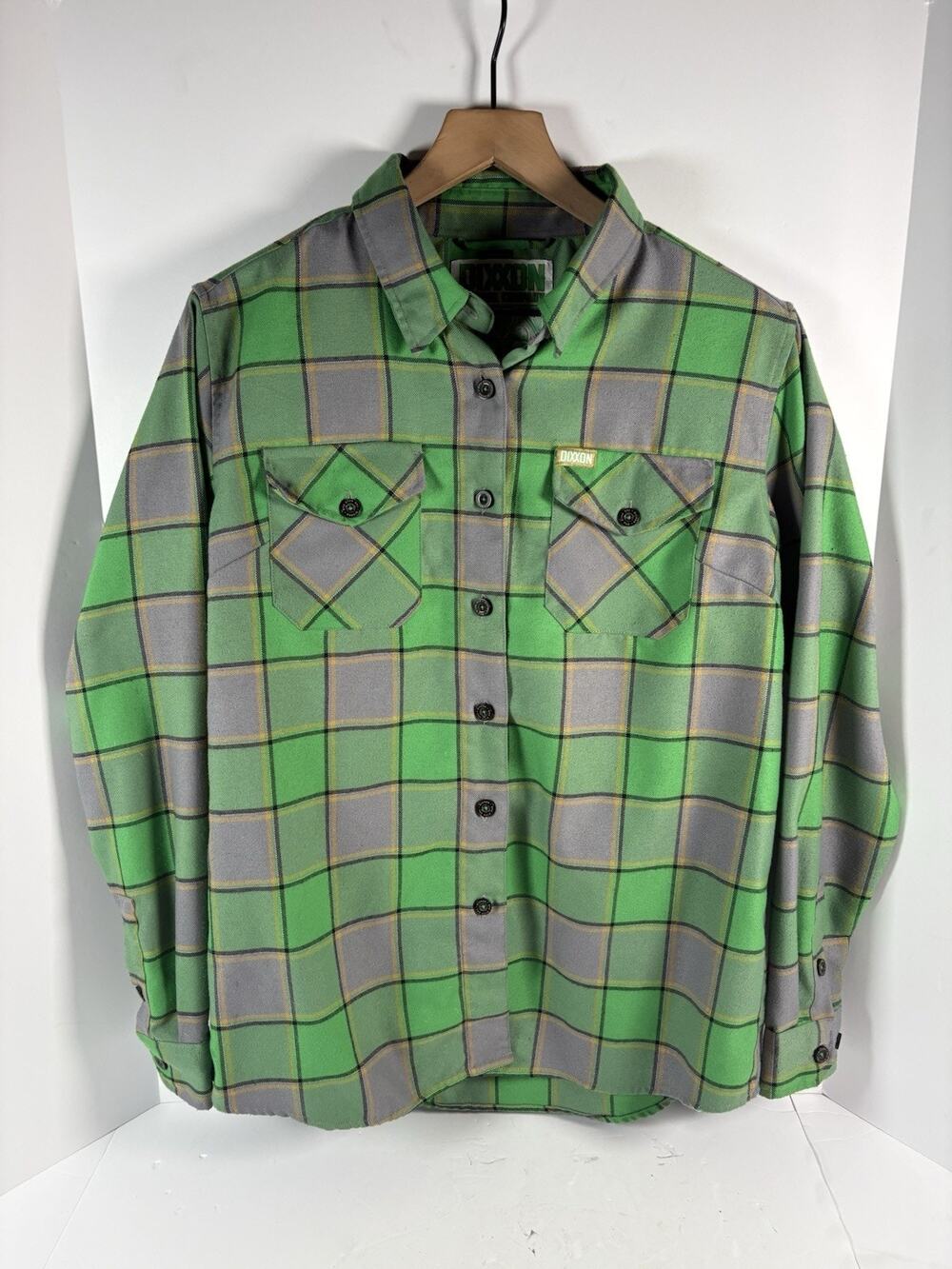 Dixxon Flannel Company The Auld Pub Green Gray Plaid Shirt Mens XL Long Sleeve￼